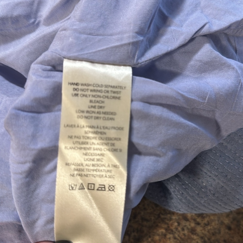 Pilcro Long Sleeve Sequin Mini Shirt Dress Blue Womens Size XL Collard Neckline - Picture 12 of 12